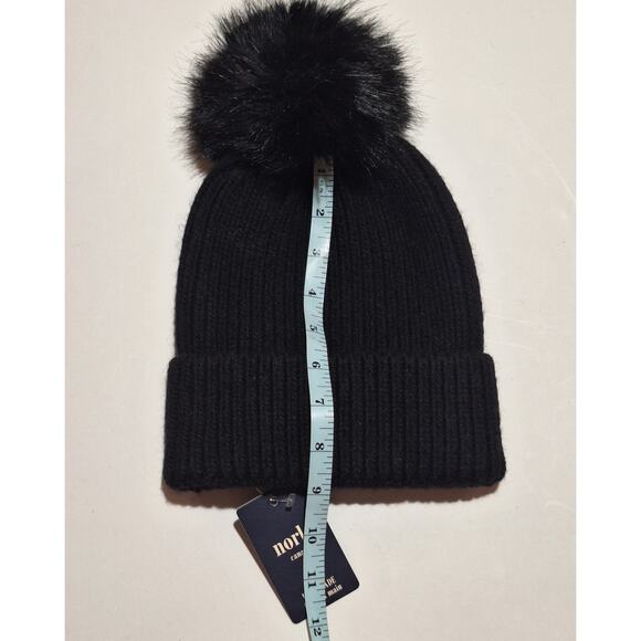 NWT Norla Canada Alpaca Wool Pom Beanie Anthropologie OS Black Winter Outdoor - Picture 6 of 8